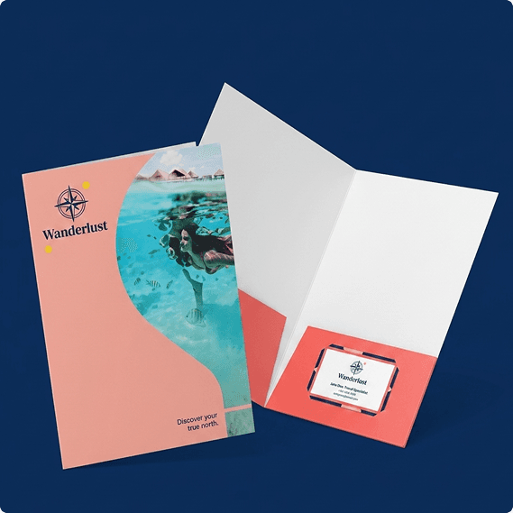 Pocket Folder 9"x12" 14PT Soft Touch Laminated